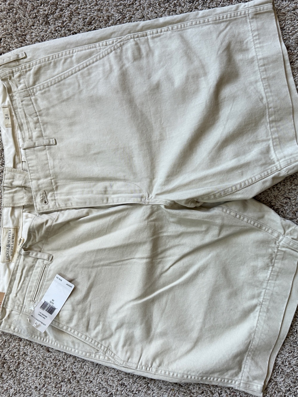 Denim & Supply Ralph Lauren Off-White Flat-Front Cotton Shorts
